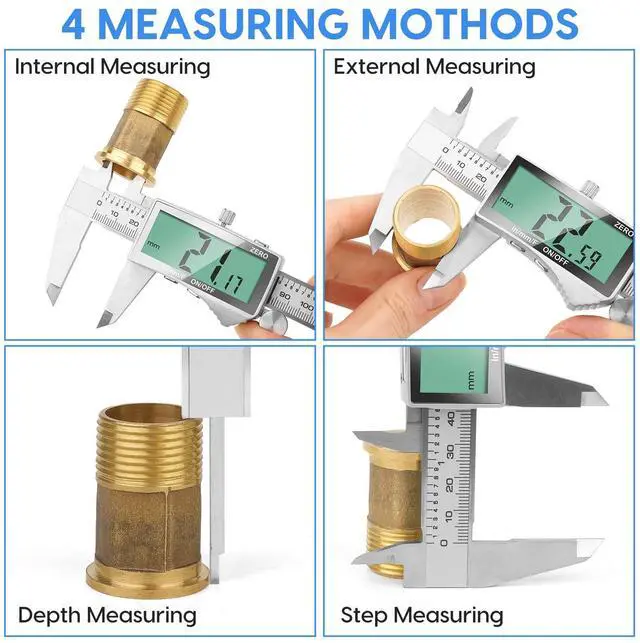 Alt view image 5 of 7 - KEHIPI Digital Caliper, 6 Inch Caliper Tool with Extra Large LCD Screen, Auto-Off Feature, Easy Switch from Inch Metric Fraction, Stainless Steel Vernier Caliper Measuring Tool for DIY/Household