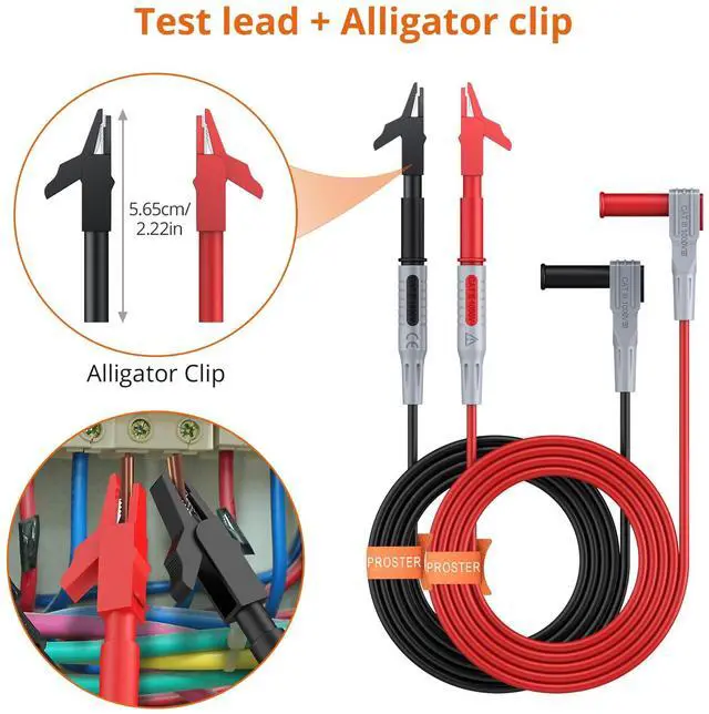 Alt view image 4 of 7 - KEHIPI 9pcs Multimeter Test Leads Set - Multimeter Electrical Testing Kit with Alligator Clips, Test Hooks, Test Probes, Tweezers, Premium Insulated Multimeter Tester Accessories