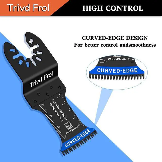 Alt view image 4 of 7 - KEHIPI 20PCS Japanese Tooth Oscillating Saw Blades, Curved Edge Oscillating Multitool Blades Clean Cut for Wood, Plastic, Oscillating Tool Blades Fit Dewalt Milwaukee Ryobi Rockwell Bosch