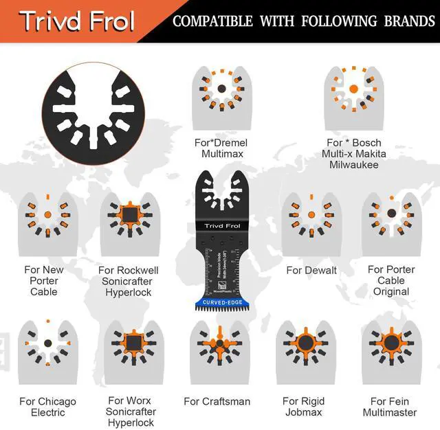 Alt view image 5 of 7 - KEHIPI 20PCS Japanese Tooth Oscillating Saw Blades, Curved Edge Oscillating Multitool Blades Clean Cut for Wood, Plastic, Oscillating Tool Blades Fit Dewalt Milwaukee Ryobi Rockwell Bosch