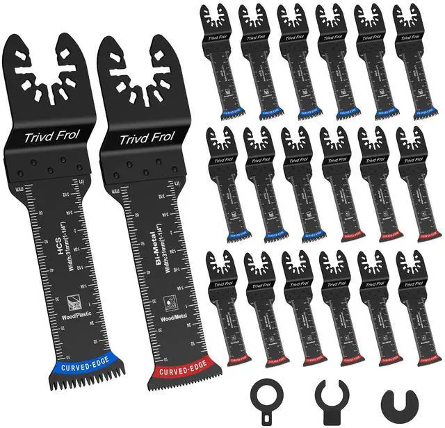 Main image of KEHIPI 20 PCS Extra Long Oscillating Saw Blades,Curved Edge Bi-Metal and Japanese Teeth Multitool Blades Precise Cut for Wood Plastic Nails Metal,Multi Tool Blades Kits Fit Dewalt Milwaukee Bosch 70MM