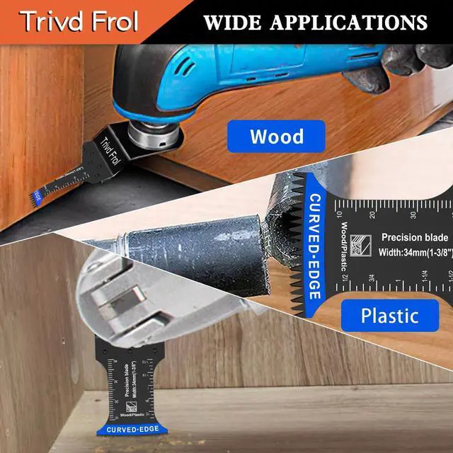 Alt view image 6 of 7 - KEHIPI 20PCS Japanese Tooth Oscillating Saw Blades, Curved Edge Oscillating Multitool Blades Clean Cut for Wood, Plastic, Oscillating Tool Blades Fit Dewalt Milwaukee Ryobi Rockwell Bosch