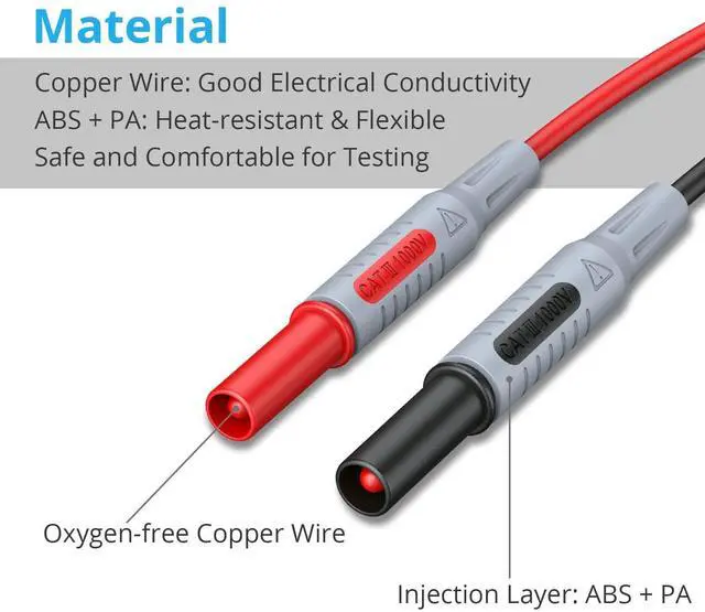 Alt view image 5 of 7 - KEHIPI Electrical Multimeter Test Lead 24pcs - Multitester Leads Multimeter Probe Alligator Clips Replaceable Volt Clamp Meter Leads Electronic Test Lead