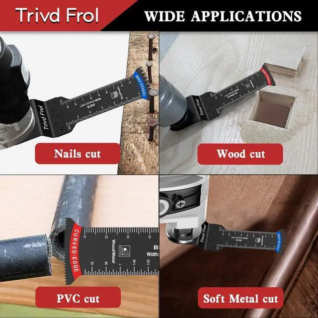 Alt view image 7 of 7 - KEHIPI 20 PCS Extra Long Oscillating Saw Blades,Curved Edge Bi-Metal and Japanese Teeth Multitool Blades Precise Cut for Wood Plastic Nails Metal,Multi Tool Blades Kits Fit Dewalt Milwaukee Bosch 70MM