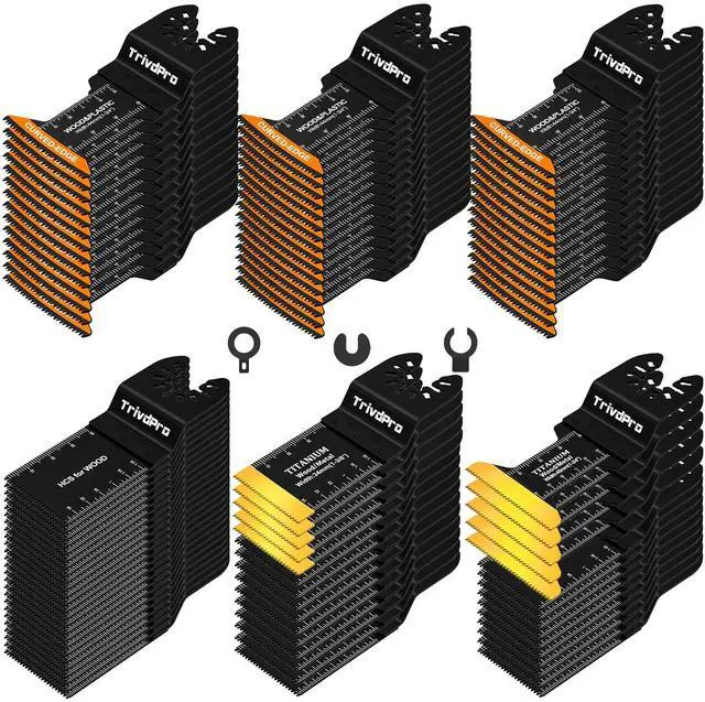 Main image of KEHIPI Multitool Blades Multi-Tool Blades Kits - 100pcs Oscillating Tool Blade Oscillating Saw Blades for Metal Wood Plastic, Oscillator Blades for Multi Tool Fits Dewalt Milwaukee Ryobi Fein Bosch
