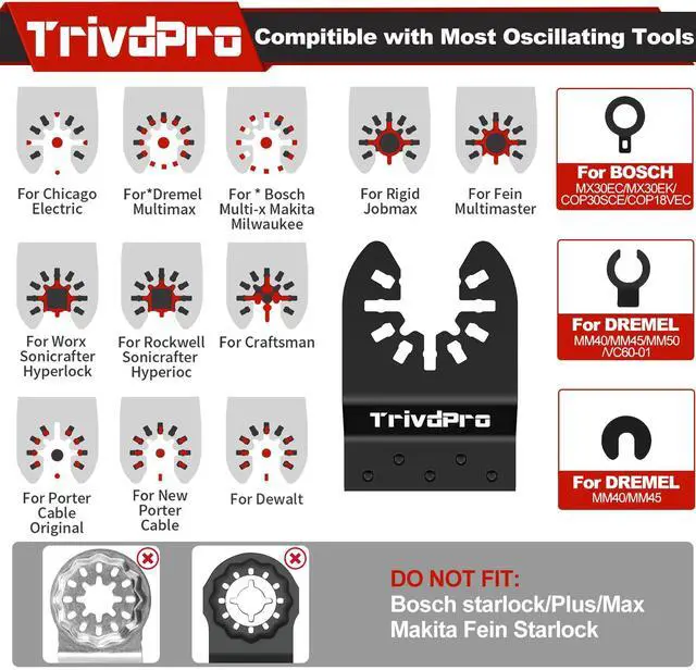 Alt view image 5 of 7 - KEHIPI Multitool Blades Multi-Tool Blades Kits - 100pcs Oscillating Tool Blade Oscillating Saw Blades for Metal Wood Plastic, Oscillator Blades for Multi Tool Fits Dewalt Milwaukee Ryobi Fein Bosch
