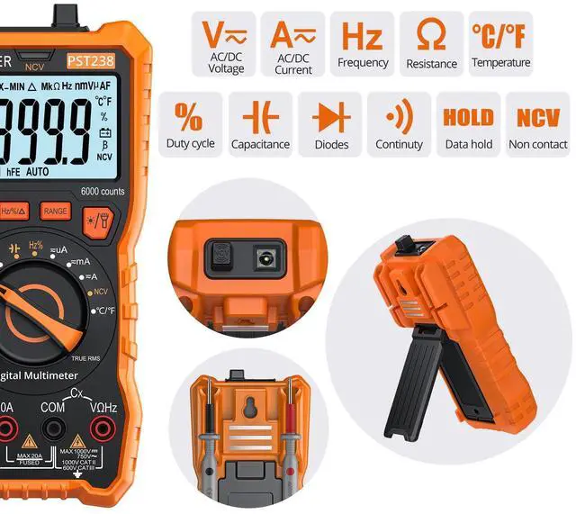 Alt view image 2 of 7 - KEHIPI Digital Multimeter 6000 Count - TRMS Voltmeter Multimetro Digital Auto Range Multimeter Tester, NCV Detector DC AC Voltage Current Meter
