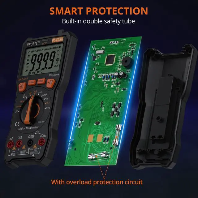 Alt view image 5 of 7 - KEHIPI Digital Multimeter 6000 Count - TRMS Voltmeter Multimetro Digital Auto Range Multimeter Tester, NCV Detector DC AC Voltage Current Meter