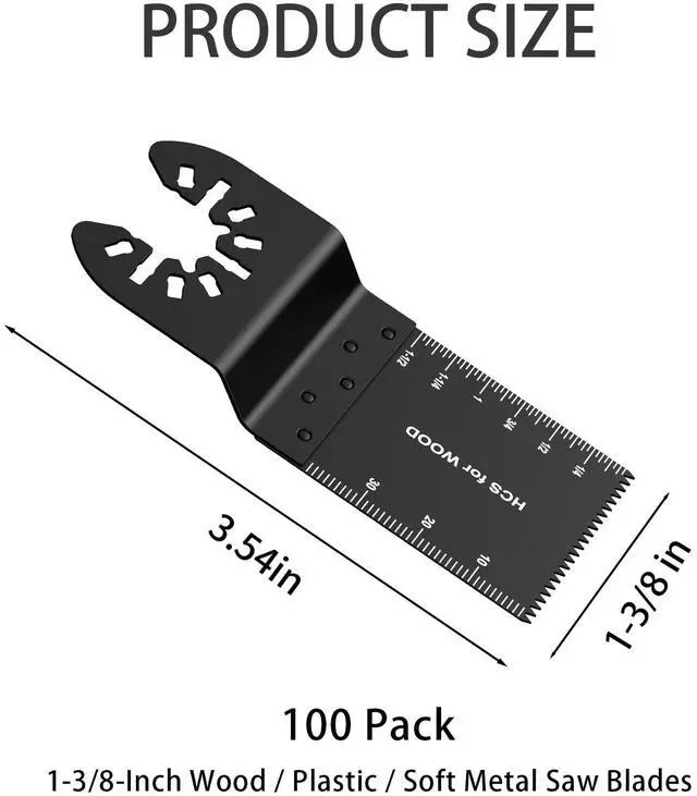 Alt view image 2 of 7 - KEHIPI 100Pcs Oscillating Tool Blades Professional Universal Oscillating Saw Blades Wood Multitool Blades Compatible with Dewalt, Milwaukee, Ryobi, Rockwell, Bosch