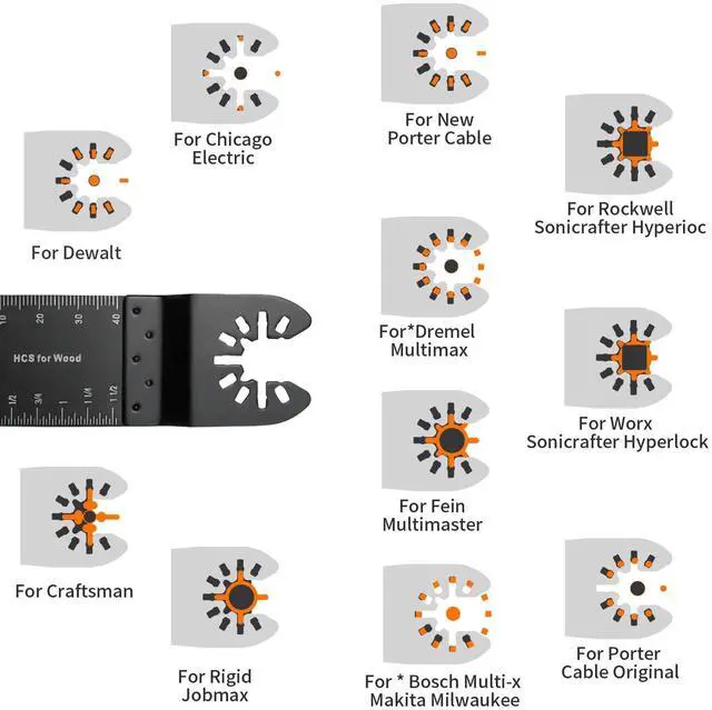 Alt view image 3 of 7 - KEHIPI 100Pcs Oscillating Tool Blades Professional Universal Oscillating Saw Blades Wood Multitool Blades Compatible with Dewalt, Milwaukee, Ryobi, Rockwell, Bosch