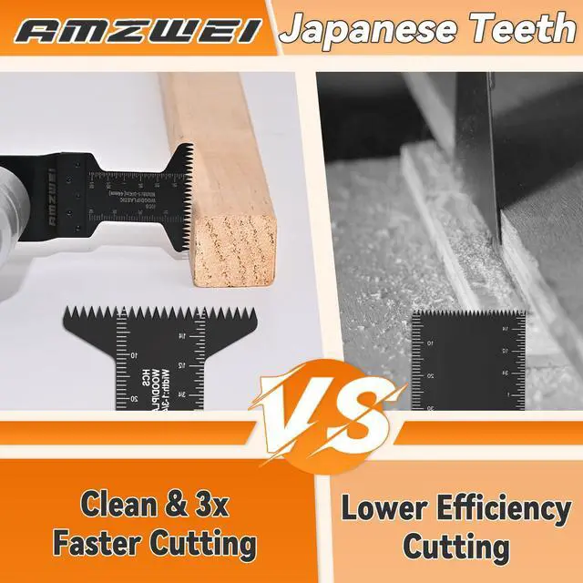 Alt view image 4 of 7 - KEHIPI 25PCS Titanium Oscillating Tool Blade, Professional Bi-Metal Multitool Blades Kits for Wood Nails, Metal, Plastic, with Japanese Teeth Compatible with Dewalt Milwaukee Bosch Ryobi