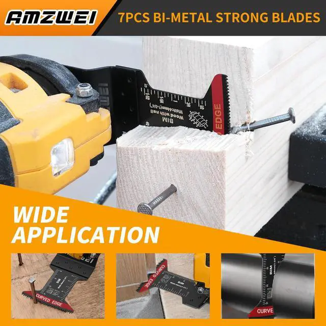 Alt view image 2 of 7 - KEHIPI 25PCS Titanium Oscillating Tool Blade, Professional Bi-Metal Multitool Blades Kits for Wood Nails, Metal, Plastic, with Japanese Teeth Compatible with Dewalt Milwaukee Bosch Ryobi