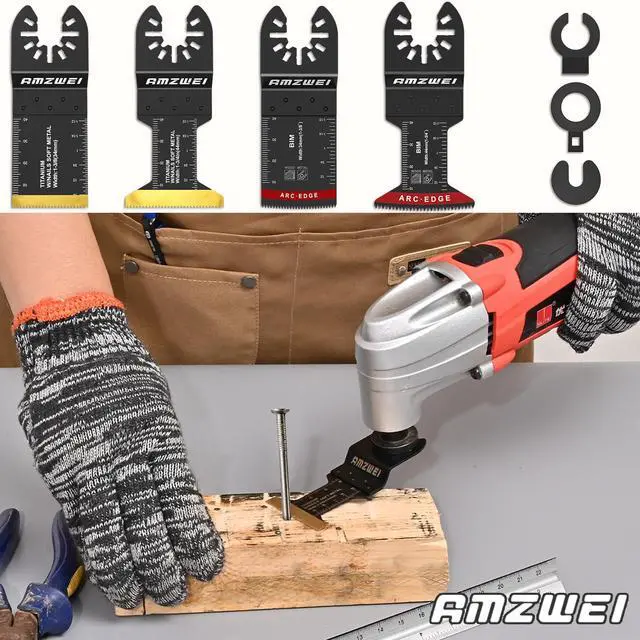 Alt view image 7 of 7 - KEHIPI 25PCS Titanium Oscillating Tool Blade, Professional Bi-Metal Multitool Blades Kits for Wood Nails, Metal, Plastic, with Japanese Teeth Compatible with Dewalt Milwaukee Bosch Ryobi