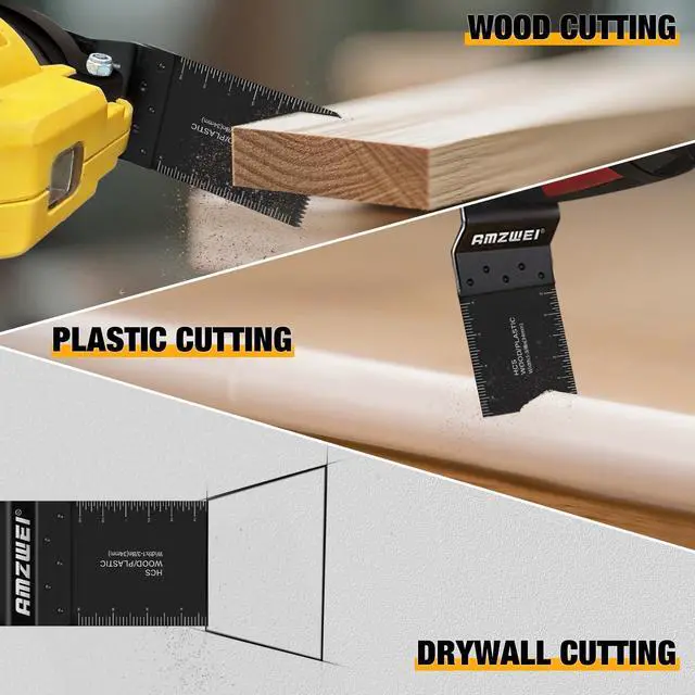 Alt view image 5 of 7 - KEHIPI 28 PCS Oscillating Tool Blade, Premium Titanium Multi Tool Blades Kits for Wood Plastics Metal, Quick Release Oscillating Saw Blades