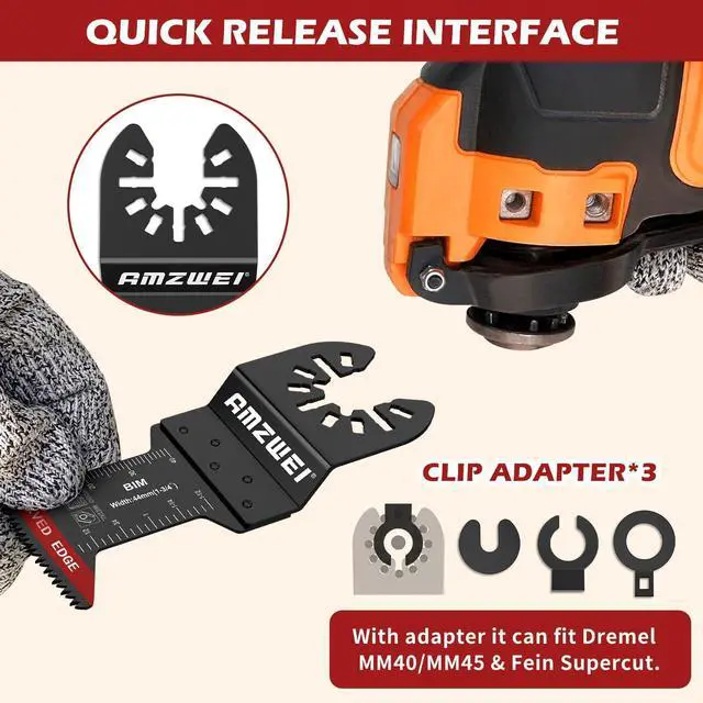 Alt view image 4 of 7 - KEHIPI 30 Pcs Bi-Metal Oscillating Tool Blades Metal Cutting, 1-3/4" Curved Edge Multitool Blades for Soft Metal, Hard Wood, Plastic, Oscillating Saw Blades Fit Dewalt Milwaukee Bosch Ryobi