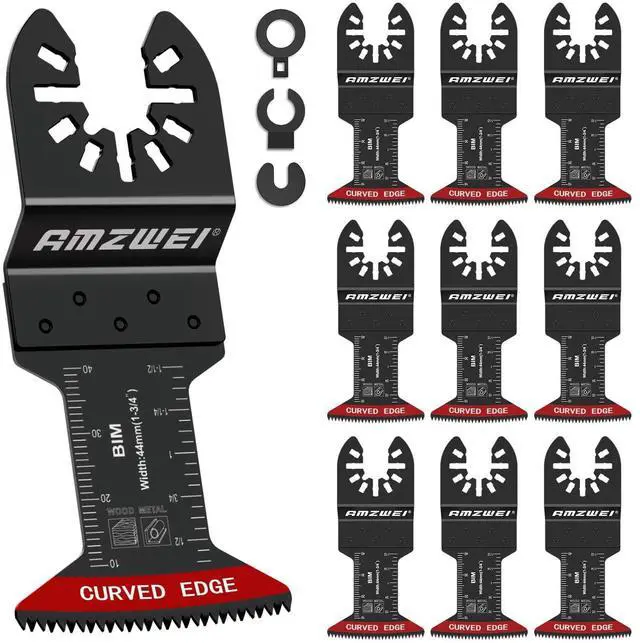 Main image of KEHIPI 10 Pcs Bi-Metal Oscillating Tool Blades Metal Cutting, 1-3/4" Curved Edge Multitool Blades for Soft Metal, Hard Wood, Plastic, Oscillating Saw Blades Fit Dewalt Milwaukee Bosch Ryobi