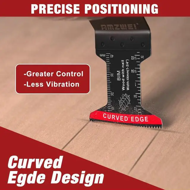 Alt view image 2 of 7 - KEHIPI 10 Pcs Bi-Metal Oscillating Tool Blades Metal Cutting, 1-3/4" Curved Edge Multitool Blades for Soft Metal, Hard Wood, Plastic, Oscillating Saw Blades Fit Dewalt Milwaukee Bosch Ryobi