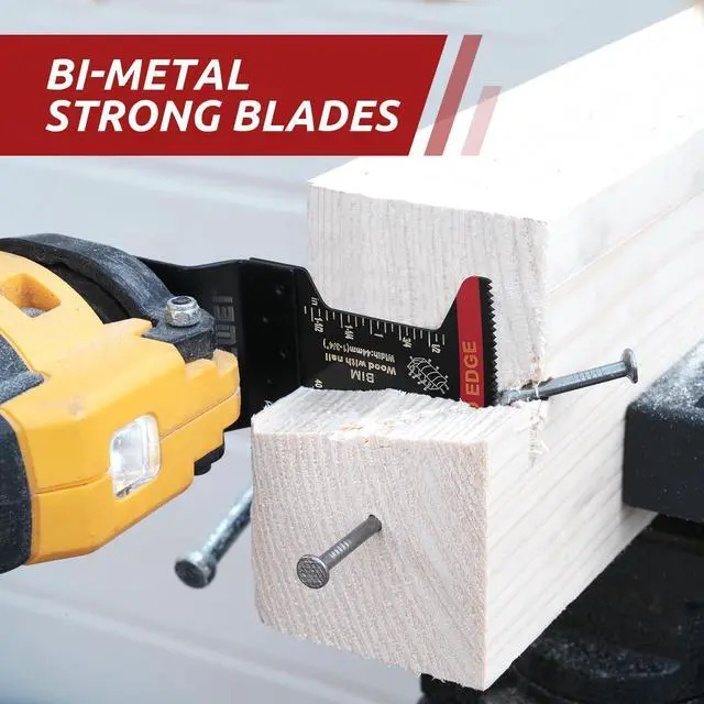 Alt view image 3 of 7 - KEHIPI 30 Pcs Bi-Metal Oscillating Tool Blades Metal Cutting, 1-3/4" Curved Edge Multitool Blades for Soft Metal, Hard Wood, Plastic, Oscillating Saw Blades Fit Dewalt Milwaukee Bosch Ryobi