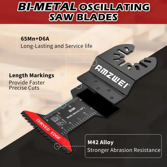 Alt view image 5 of 7 - KEHIPI 30 Pcs Bi-Metal Oscillating Tool Blades Metal Cutting, 1-3/4" Curved Edge Multitool Blades for Soft Metal, Hard Wood, Plastic, Oscillating Saw Blades Fit Dewalt Milwaukee Bosch Ryobi