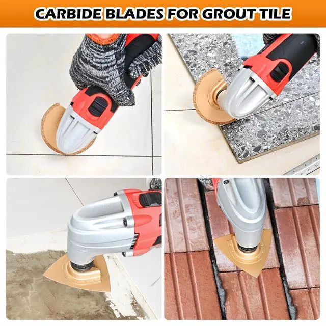 Alt view image 4 of 7 - KEHIPI 97Pcs Oscillating Tool Blade, Titanium Multitool Blades with Case, Sandpaper for Grout Removal, Wood, Metal, Plastic, Oscillating Saw Blades Compatible with Dewalt Ryobi Milwaukee Rockwell