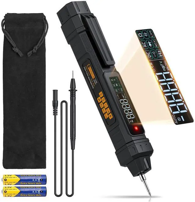 Main image of KEHIPI 2 in 1 Pen Type Digital Multimeter Non-Contact Voltage Tester 6000 Counts Intelligent Multimeter with LCD Display for AC/DC Voltage Resistance Diode Continuity Capacitance Frequency