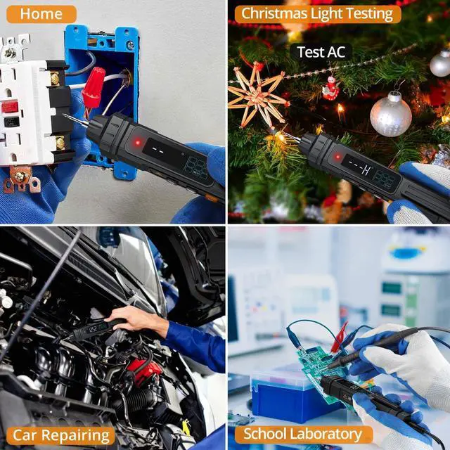 Alt view image 6 of 7 - KEHIPI 2 in 1 Pen Type Digital Multimeter Non-Contact Voltage Tester 6000 Counts Intelligent Multimeter with LCD Display for AC/DC Voltage Resistance Diode Continuity Capacitance Frequency