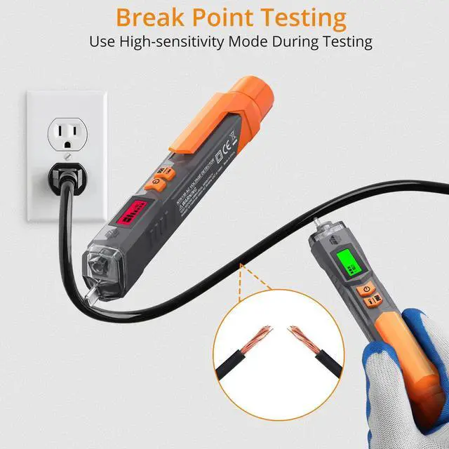 Alt view image 4 of 7 - KEHIPI Voltage Tester/Non Contact Voltage Tester 12-1000V/48-1000V Adjustable Sensitivity AC Voltage Detector Tester Pen Live/Null Wire Tester with LCD Display Buzzer Alarm Wire Breakpoint Finder