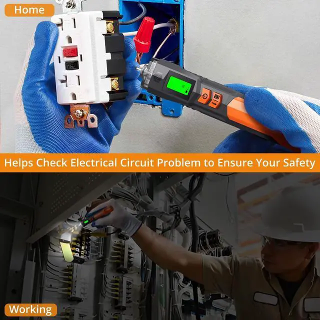 Alt view image 5 of 7 - KEHIPI Voltage Tester/Non Contact Voltage Tester 12-1000V/48-1000V Adjustable Sensitivity AC Voltage Detector Tester Pen Live/Null Wire Tester with LCD Display Buzzer Alarm Wire Breakpoint Finder