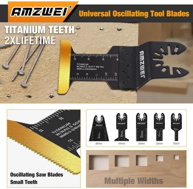 Alt view image 4 of 7 - KEHIPI 152 Metal Wood Oscillating Tool Blade, Titanium Oscillating Saw Blades with Sandpaper, Quick Release Multi Tool Blades Kits for Dewalt Ryobi Milwaukee Rockwell Fein Makita