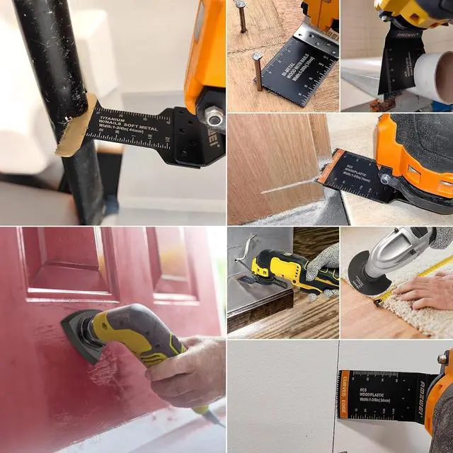 Alt view image 6 of 7 - KEHIPI 152 Metal Wood Oscillating Tool Blade, Titanium Oscillating Saw Blades with Sandpaper, Quick Release Multi Tool Blades Kits for Dewalt Ryobi Milwaukee Rockwell Fein Makita