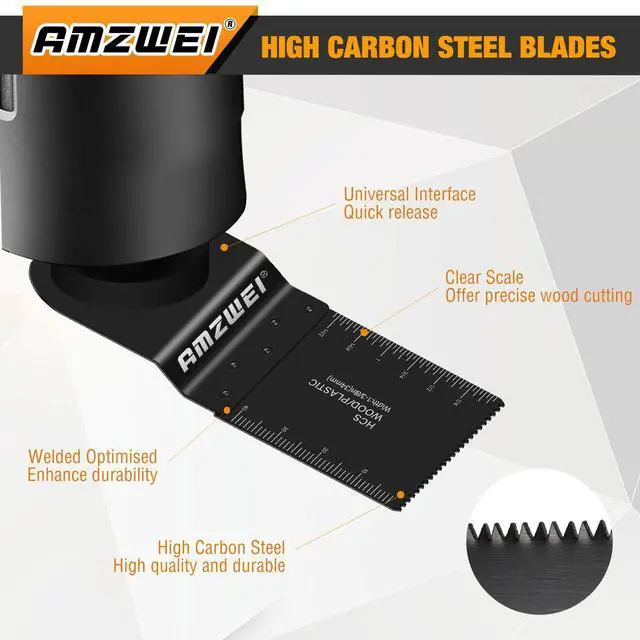 Alt view image 3 of 7 - KEHIPI 28 PCS Oscillating Tool Blade, Premium Titanium Multi Tool Blades Kits for Wood Plastics Metal, Quick Release Oscillating Saw Blades