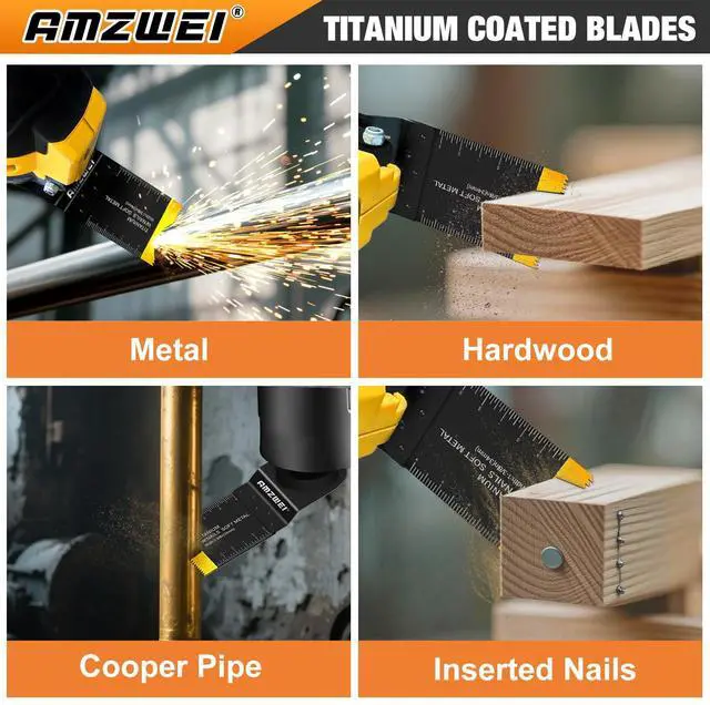 Alt view image 5 of 7 - KEHIPI 100Pcs Oscillating Tool Blades, Professional Universal Oscillating Saw Blades Wood Metal Cutting, Multitool Blades Compatible with Dewalt, Milwaukee, Dremel, Ryobi, Bosch