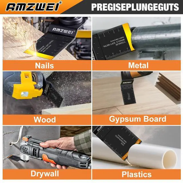 Alt view image 5 of 7 - KEHIPI 50PCS Multi Tool Blade Kits, Professional Titanium Oscillating Tool Blades for Metal, Wood, Plastic, Curved Edge Oscillating Saw Blades Compatible with Dewalt Milwaukee Ryobi Rockwell Fein