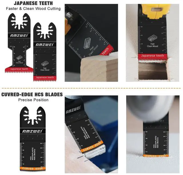 Alt view image 6 of 7 - KEHIPI 35PCS Multitool Blades, 7 Types Titanium & HCS Oscillating Tool Blades for Wood Metal Plastic, Quick Release Saw Blades Compatible with Dewalt Rockwell Fein Milwaukee Ryobi