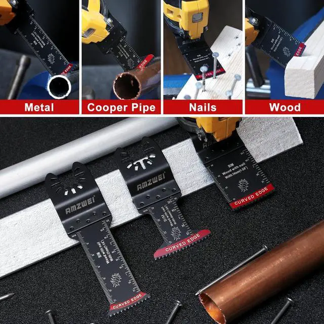 Alt view image 4 of 7 - KEHIPI 30 Pcs Bi-Metal Oscillating Saw Blades, Professional Curved Edge Multitool Blades for Wood with Nails, Metal, Wood, Oscillating Tool Blades Compatible with Dewalt Milwaukee Bosch Ryobi