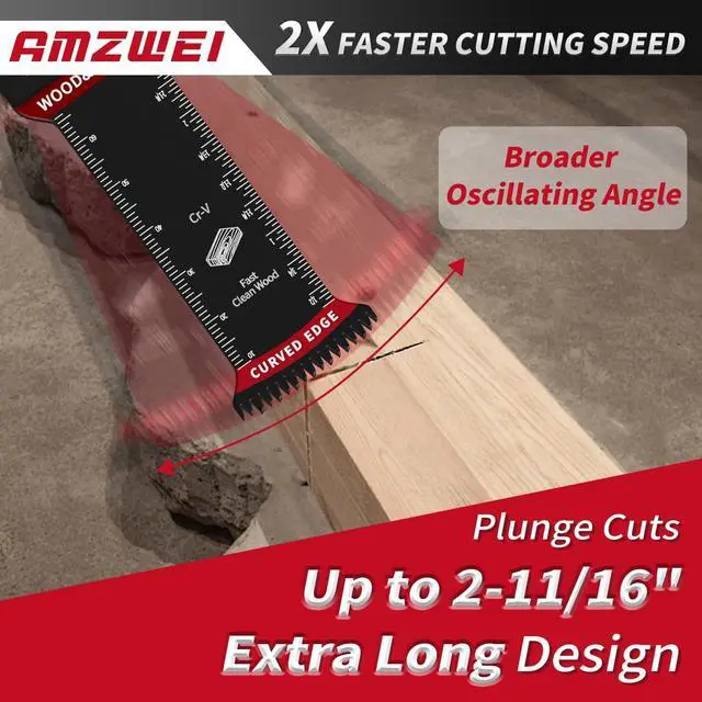 Alt view image 5 of 7 - KEHIPI 20 Pcs Extra Long Titanium Oscillating Tool Blades & Japanese Teeth, Curved Edge Multitool Blades for Metal, Wood, Plastic, Oscillating Saw Blades Compatible with Dewalt Bosch Milwaukee Ryobi