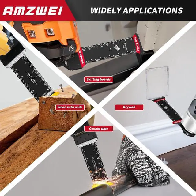 Alt view image 7 of 7 - KEHIPI 20 Pcs Extra Long Titanium Oscillating Tool Blades & Japanese Teeth, Curved Edge Multitool Blades for Metal, Wood, Plastic, Oscillating Saw Blades Compatible with Dewalt Bosch Milwaukee Ryobi