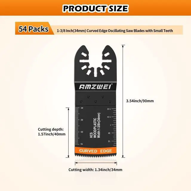 Alt view image 6 of 7 - KEHIPI 54 Pcs Wood Oscillating Multitool,Oscillating Tool Blades,Professional Universal Oscillating Saw Blades,Quick Release Saw Blades Fit Dewalt Ryobi Milwaukee Rockwell Fein