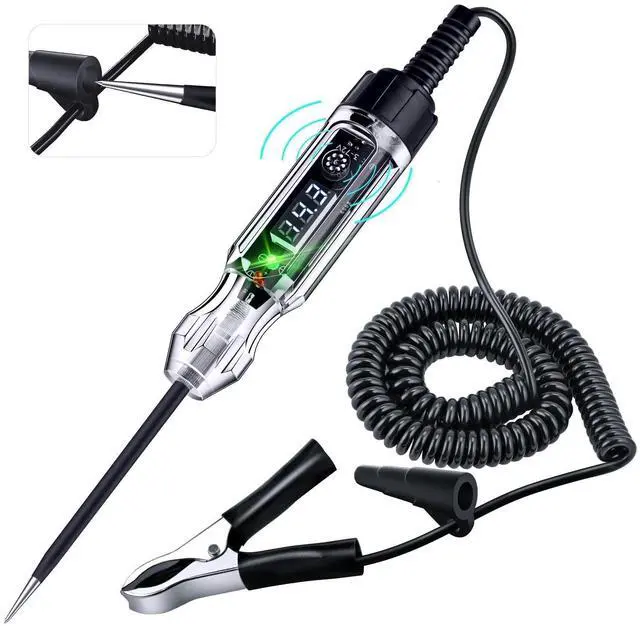 Main image of KEHIPI Premium Automotive Buzzer Test Light, 3-72V DC Digital LED Circuit Tester, Light Tester with Voltmeter & Dual Color Polarity Indicate, Auto Bidirectional Voltage Tester Electric Test Pen