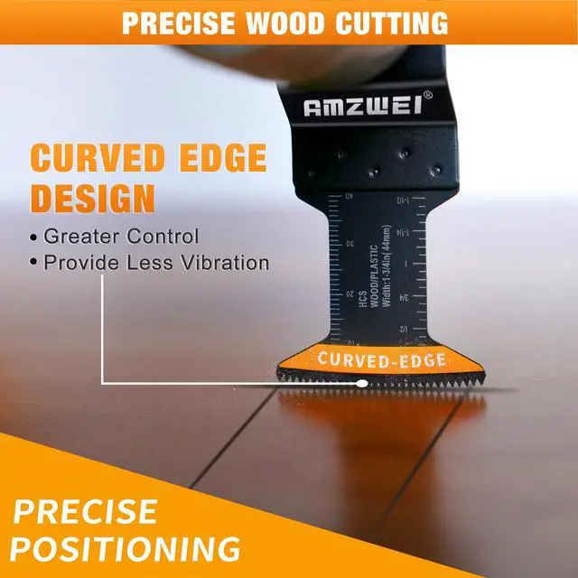 Alt view image 3 of 7 - KEHIPI 50PCS Titanium Oscillating Tool Blades, Curved Edge Oscillating Saw Blades for Metal, Wood, Plastic, Quick Release Multi Tool Blades Compatible with Dewalt Milwaukee Ryobi Rockwell Fein