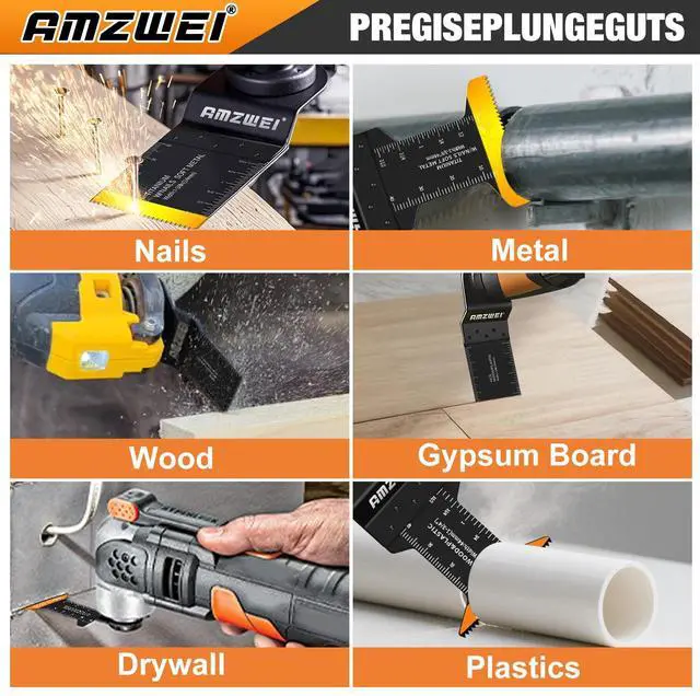 Alt view image 6 of 7 - KEHIPI 100PCS Titanium Oscillating Tool Blades, Professional Curved Edge Saw Blades Metal Wood Plastic Cuts 4 Types Quick Release Multi Tool Blades Compatible with Dewalt Milwaukee Ryobi Rockwell