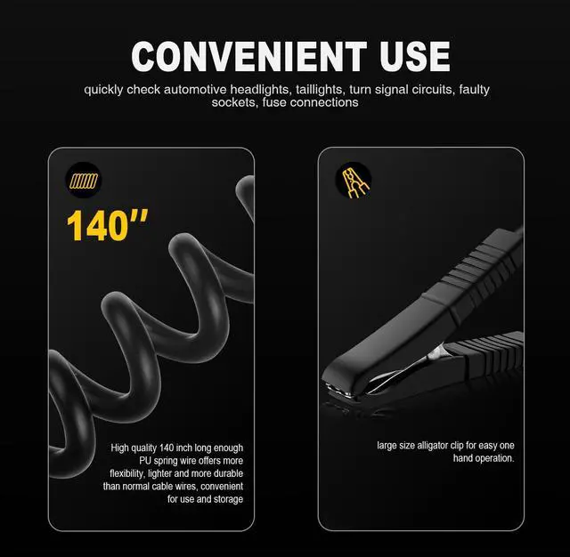 Alt view image 5 of 7 - KEHIPI Upgraded 3-72V LED Digital Automotive Circuit Tester, DC Voltage Test Light with Voltmeter & Polarity Indicator Light, Vehicle Circuits Low Voltage Light Tester Pen with Sharp Stainless Probe