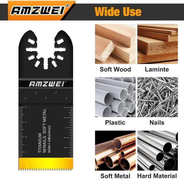 Alt view image 5 of 7 - KEHIPI 28PCS Oscillating Saw Blades, Professional Universal Titanium Multitool Blades for Wood Metal, Quick Release Multi Tool Blades Kits Compatible with Dewalt Ryobi Milwaukee Rockwell Fein