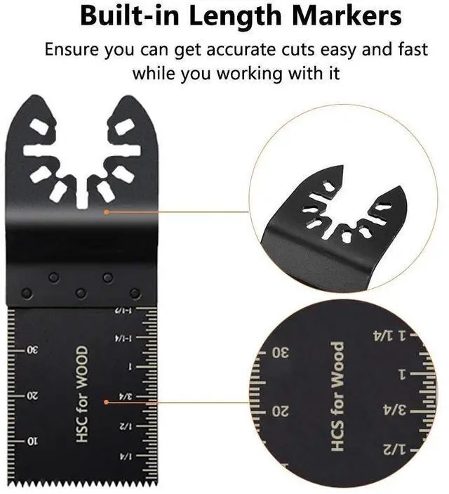 Alt view image 4 of 7 - KEHIPI 40 Oscillating Tool Saw Blades Universal Wood Multitool Blade Quick Release Fits Porter Cable Black & Decker Rockwell Ridgid Ryobi Milwaukee DeWalt Chicago Craftsman
