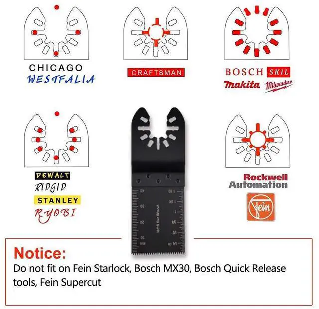 Alt view image 3 of 7 - KEHIPI 40 Oscillating Tool Saw Blades Universal Wood Multitool Blade Quick Release Fits Porter Cable Black & Decker Rockwell Ridgid Ryobi Milwaukee DeWalt Chicago Craftsman