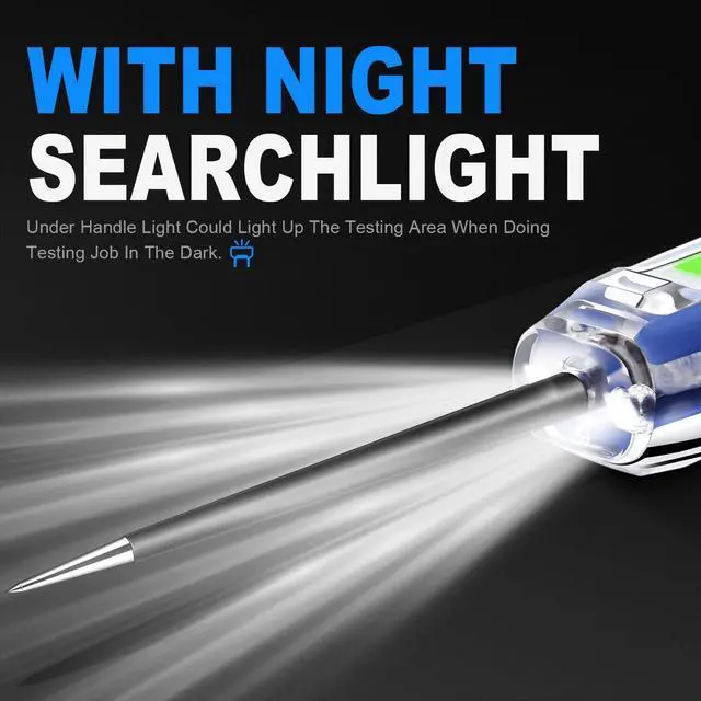 Alt view image 5 of 7 - KEHIPI Upgraded 3-72V Automotive Circuit Tester with Voltmeter, Heavy Duty LCD Backlight Display Test Light with 140 Inch Extended Wire & Illumination, Bidirectional DC Voltage Tester Electric Light