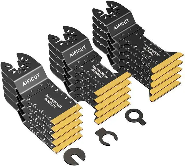 Main image of KEHIPI 15PCS Titanium Oscillating Saw Blades,Universal Multitool Blades for Metal Nails Hard Material and Wood Plastic,Multi Tool Blades Kits Fit Dewalt Bosch Milwaukee Ryobi