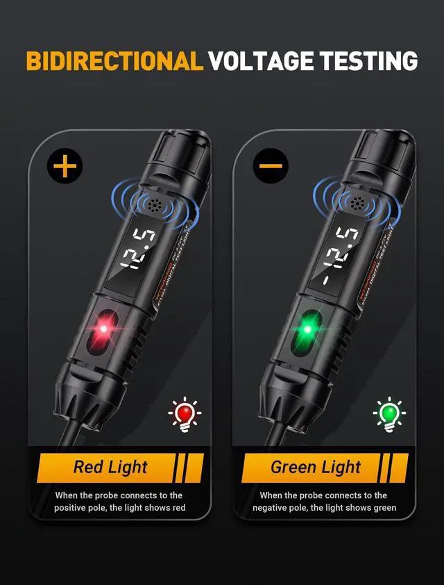 Alt view image 7 of 7 - KEHIPI Upgraded Heavy Duty Circuit Tester with Buzzer, 3-72V DC Digital LED Test Light with Voltmeter, Automotive Light Tester with Illumination, Fuse Voltage Tester Auto Electrical Tool