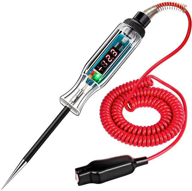 Main image of KEHIPI Premium Digital LED Automotive Circuit Tester, DC 2.6V-32V Test Light with Portable PU Extended Spring Wire, Vehicle Circuits Low Voltage Light Tester with Sharp Stainless Probe