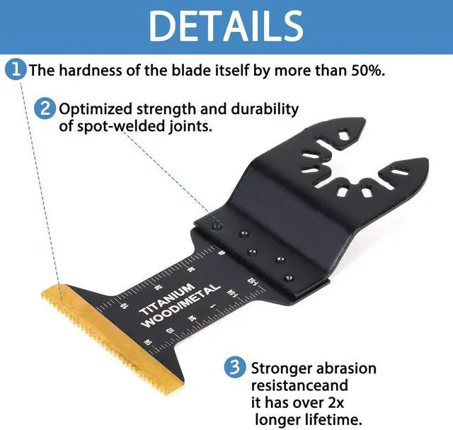 Alt view image 5 of 6 - KEHIPI 26pcs Oscillating Saw Blades Titanium Multitool Blades for Wood Plastics Metal oscillating Tool Blades Kits Fit Rockwell Ridgid Ryobi Milwaukee Chicago Craftsman Dewalt